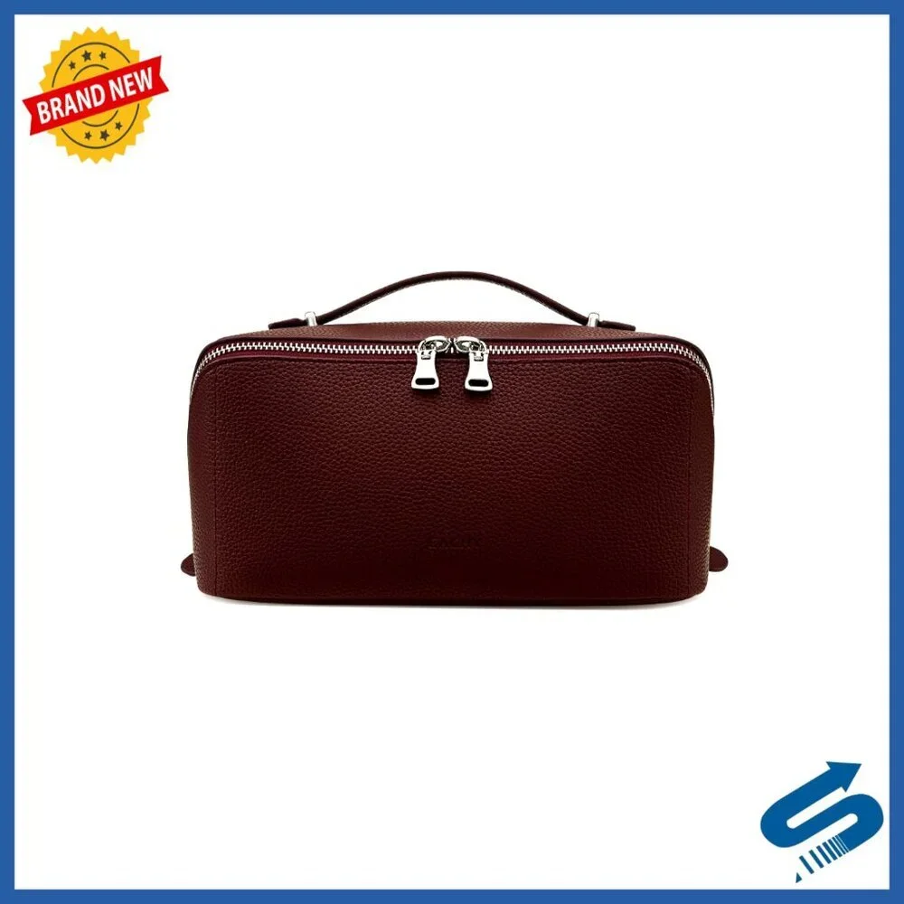 Large Waterproof PU Leather Travel Makeup Bag with Brush Compartment
